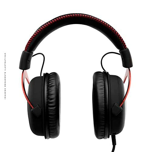 Black Over-Ear Headphones with Red Accents